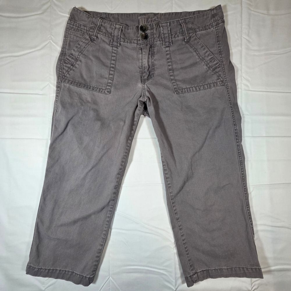 Kut from the Kloth Womens Grey Cargo Crop Pants Style KC609MAI Size 12